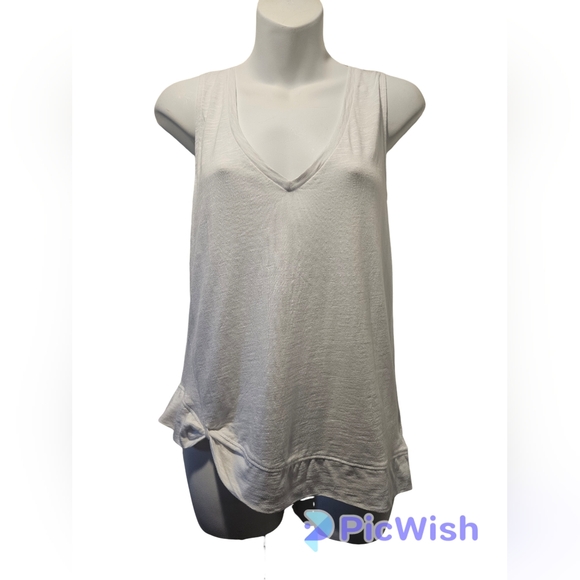 NWT Stella & Dot tank top with asymmetrical hem. White.  Small. - Picture 1 of 2